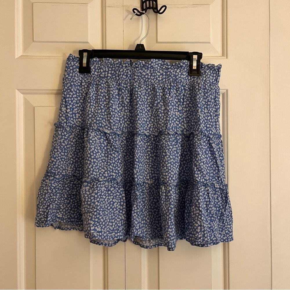 Wild Fable Blue Floral Skater Skirt
